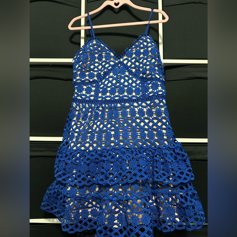 lulus beauty and lace crochet mini dress - Picture 3 of 5